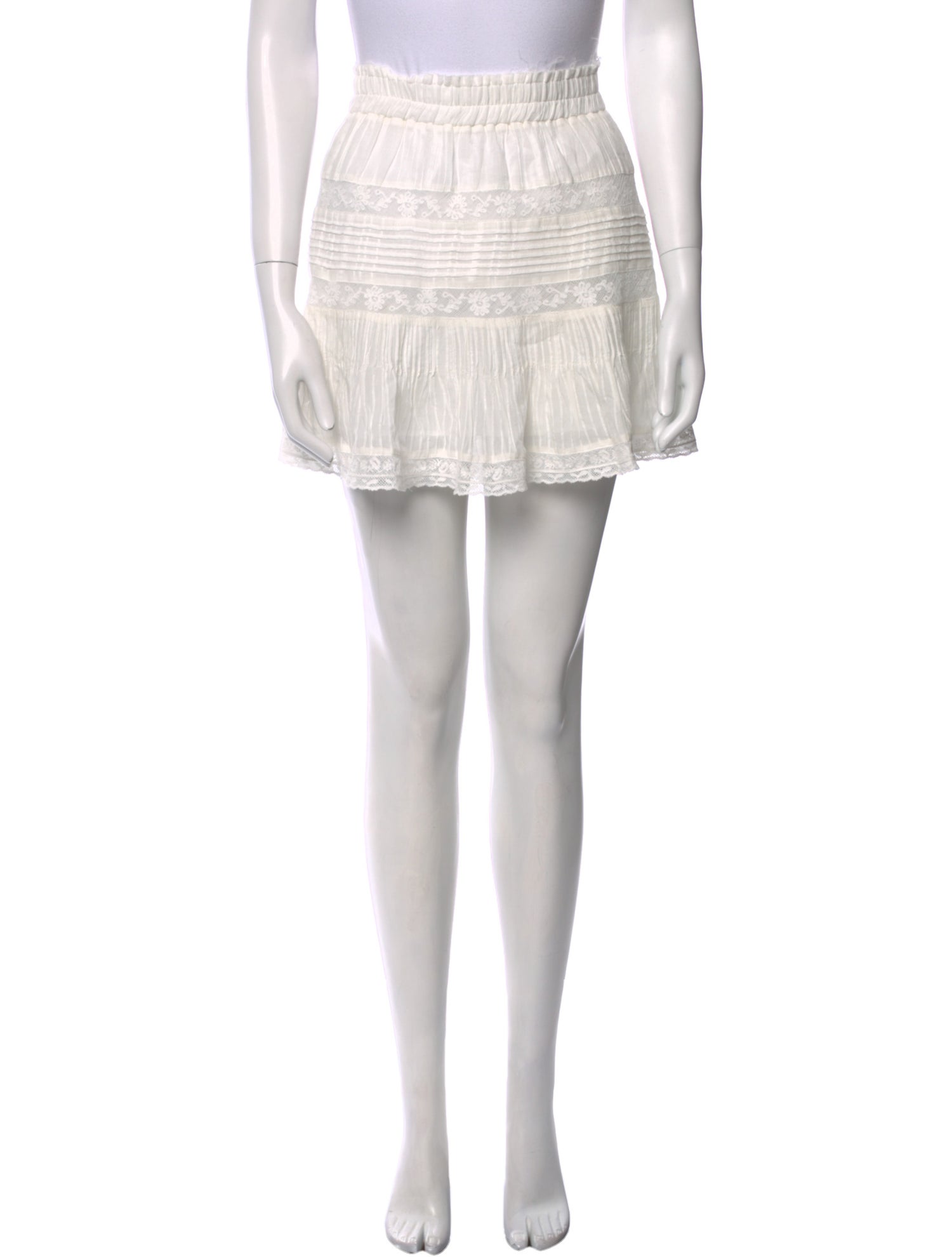 LoveShackFancy Ruffle Embellishment Mini Skirt